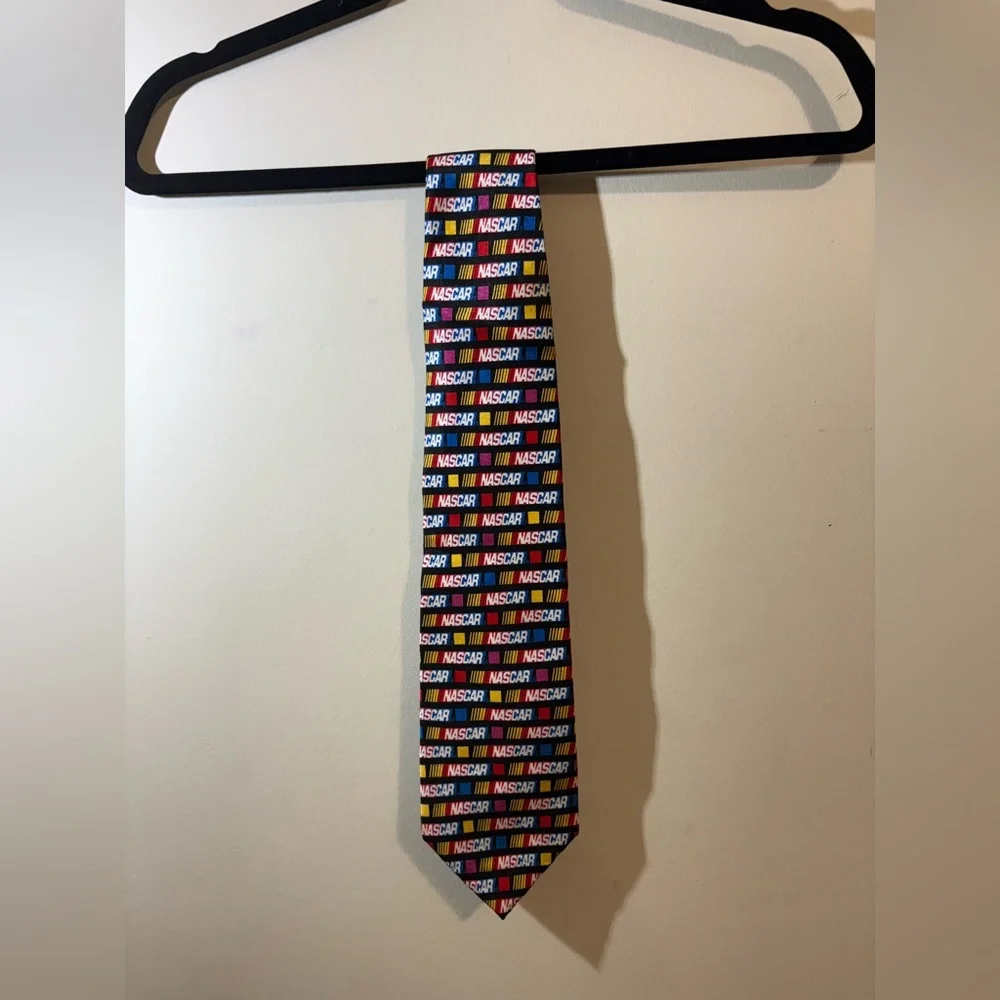 Nascar Tie Mens Neck‎ tie Sport Nascar Logo Squares Men's Tie black multi color